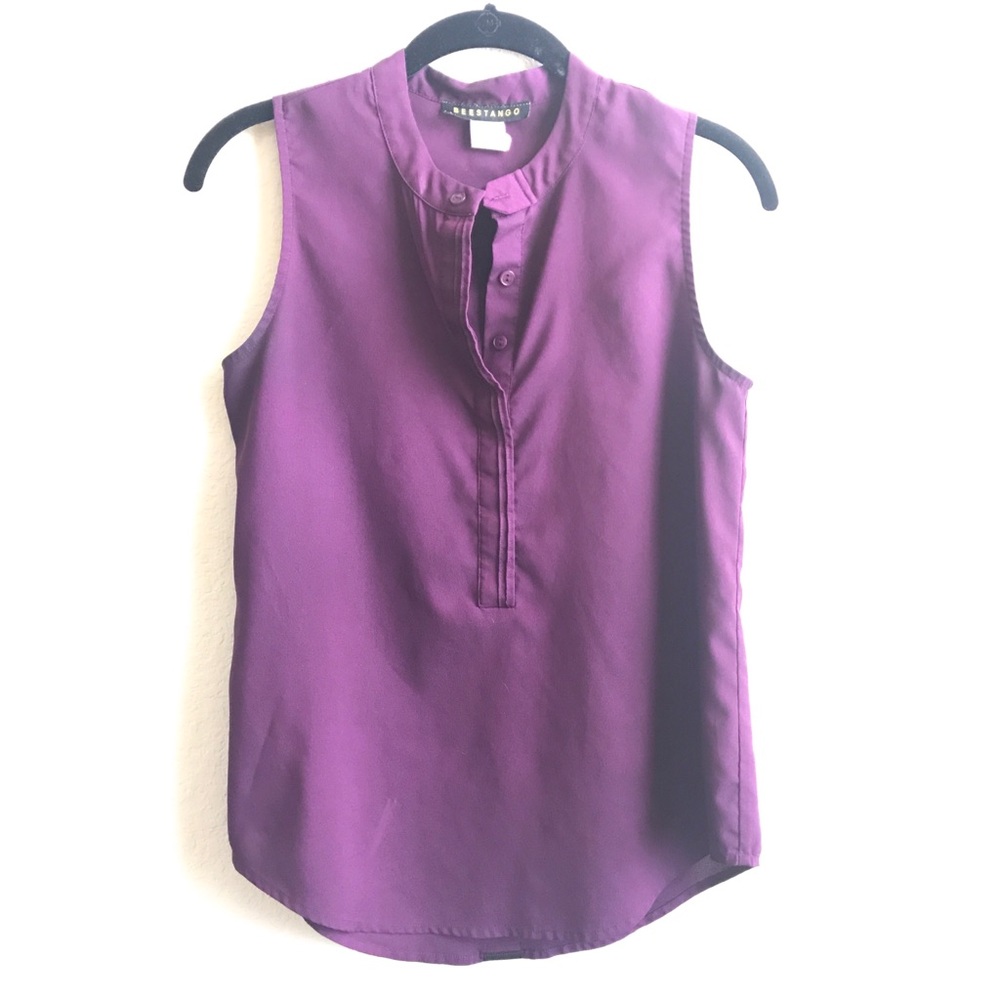 BEESTANGO purple black trim sleeveless top. Small